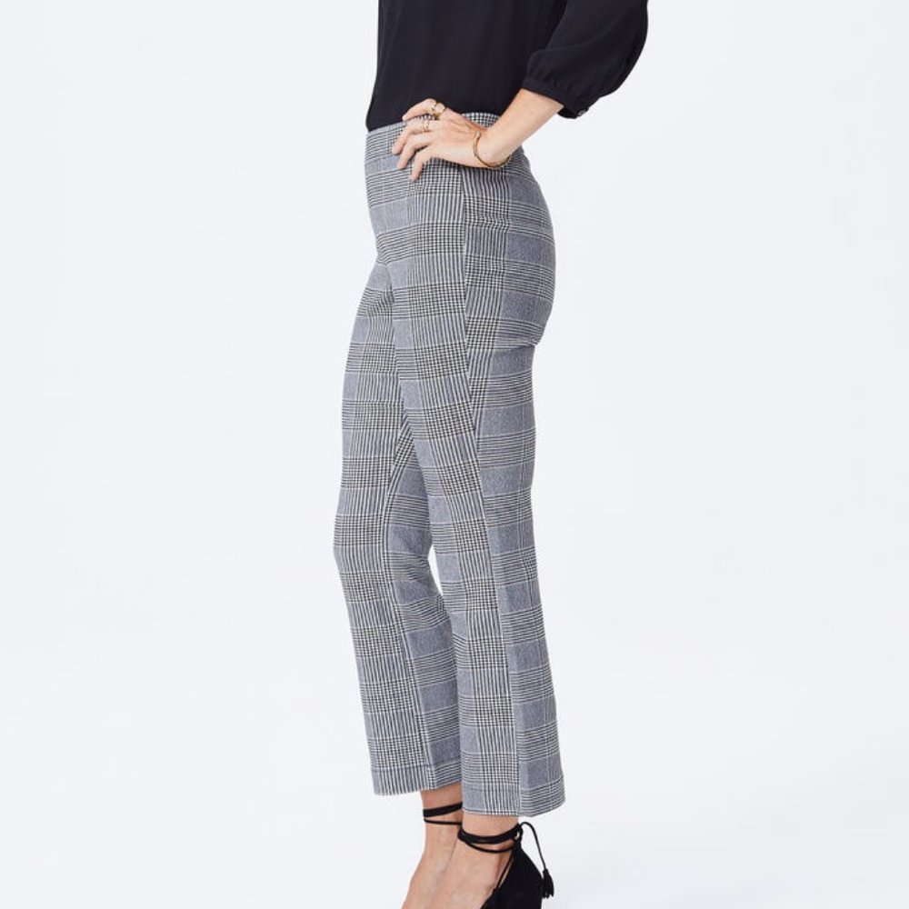 NYDJ Pull On Stretch Snow Plaid Cropped Boot Pants